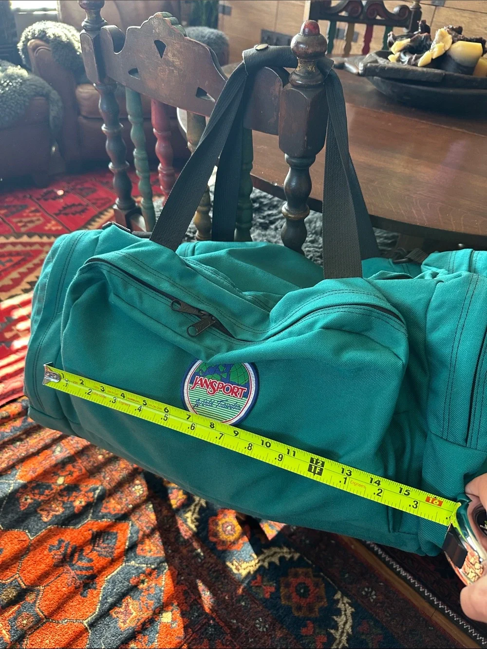 Jansport ‘World Traveler’ large Teal Weekend Duffel Bag Gym beach travel unisex